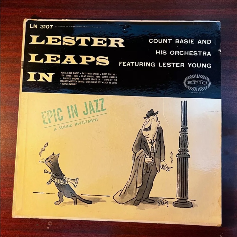 JAZZ LP- LESTER YOUNG - EPIC RECORDS - "LESTER LEAPS IN" VINYL